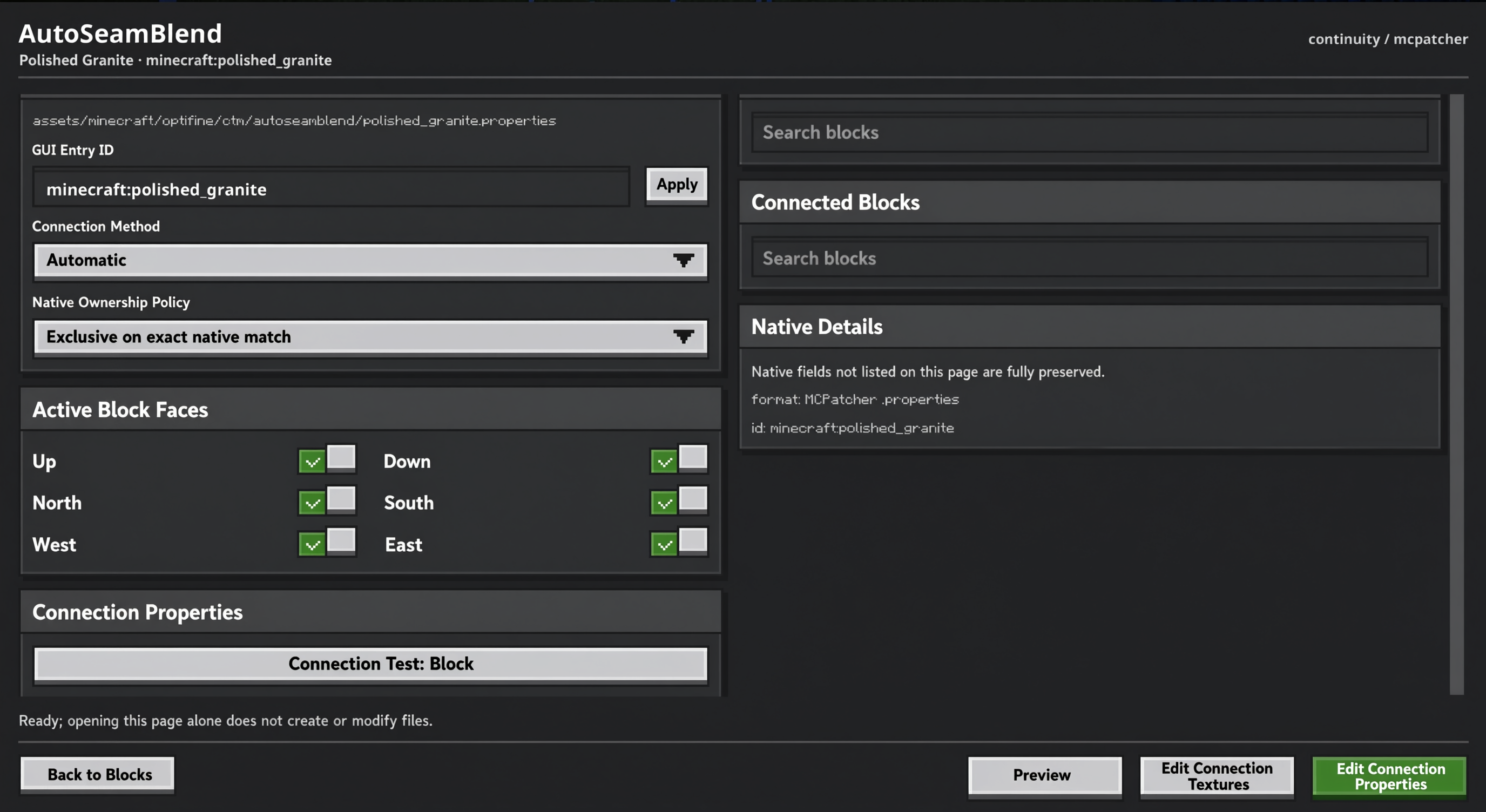Auto Seam Blend editor