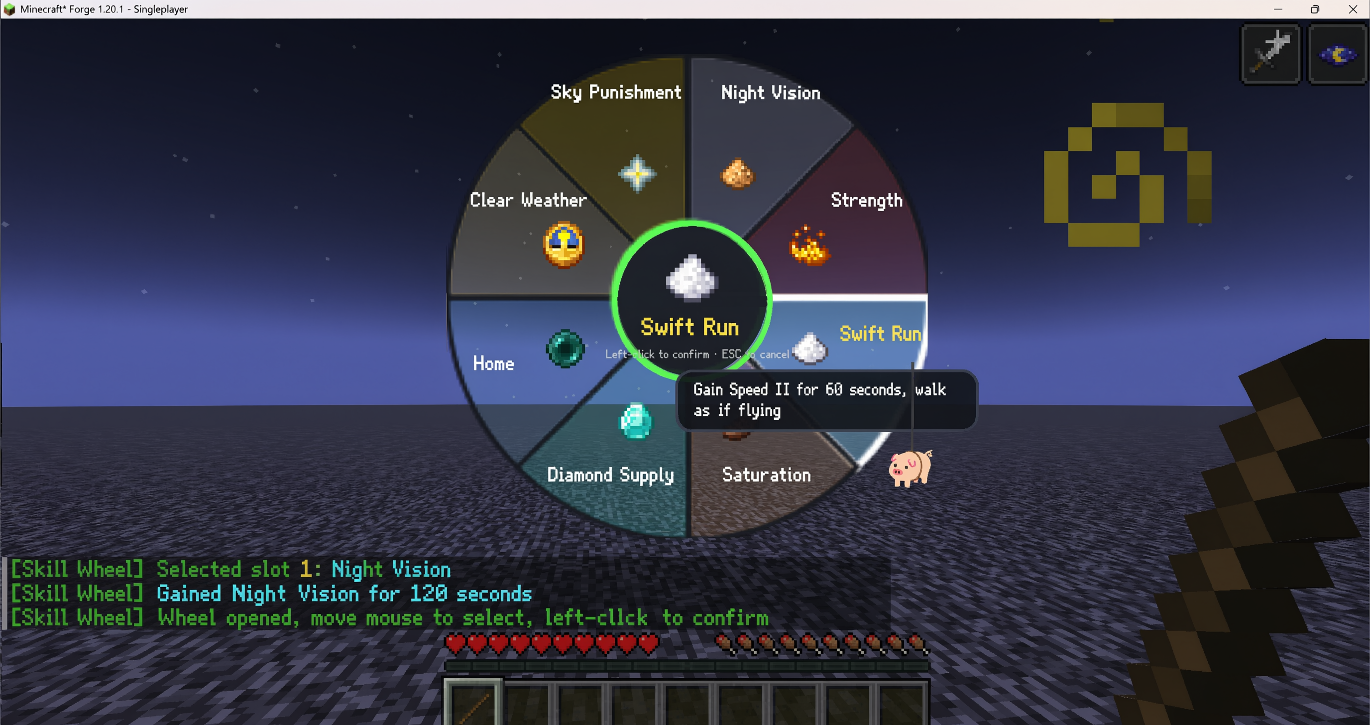 Simple radial menu